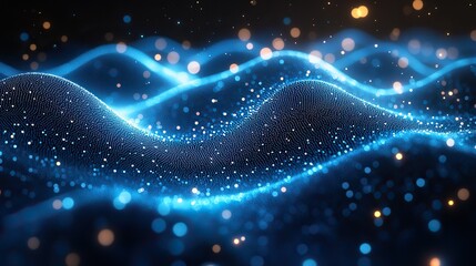 Wall Mural - the abstract plexus blue geometrical shapes represent connections and web concepts in digital commun