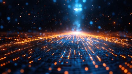 Wall Mural - the abstract rays background highlights artificial intelligence and futuristic digital themes agains