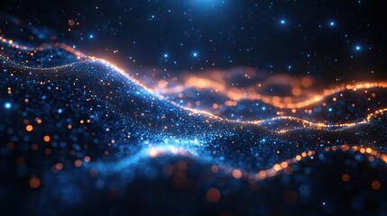 Wall Mural - the abstract rays background highlights artificial intelligence and futuristic digital themes agains