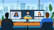© Aliaksandr Siamko - Remote team connecting through video conference in a virtual workspace