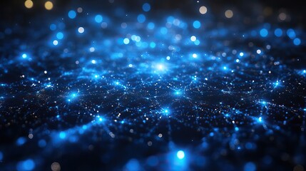 Wall Mural - the abstract tech background features interconnected cyber cells, quantum computing, and global data