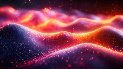 Wall Mural - the abstract technology and dynamic background features colorful waves for an engaging design with t