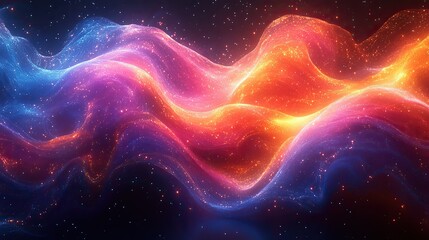 Wall Mural - the abstract technology and dynamic background features colorful waves for an engaging design with t