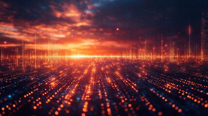 Wall Mural - the abstract technology background with artificial intelligence highlights futuristic perspectives a