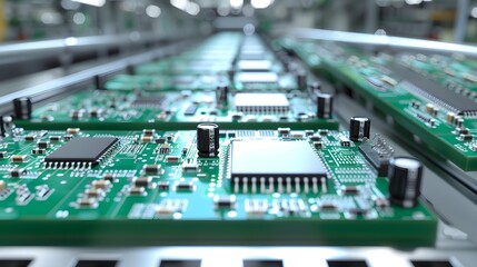 Circuit Boards on a Conveyor Belt