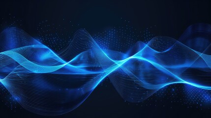 blue rhythm wavy line abstract graphic for background