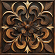 © Tams - wooden pattern tile beautiful floral ornament