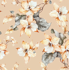 Wall Mural - seamless flower allover beautiful background