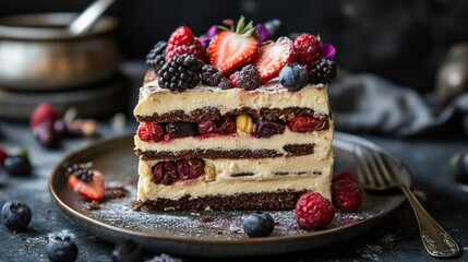 A layered cake recipe idea for food photography