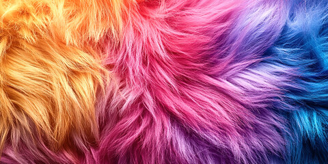 A colorful fur with a rainbow of colors