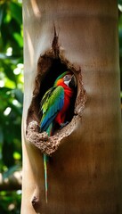 Wall Mural - parrot on a branch