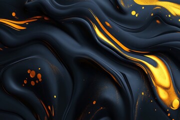 Wall Mural - The most enchanting abstract gold fluid background wallpaper texture. Yellow liquid gold motion flow pattern. Animated by AI.