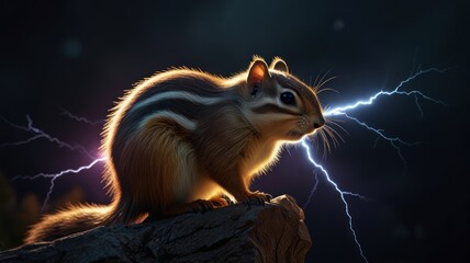 Poster - Chipmunk in a Thunderstorm