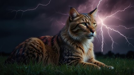 Wall Mural - Cat in a Storm