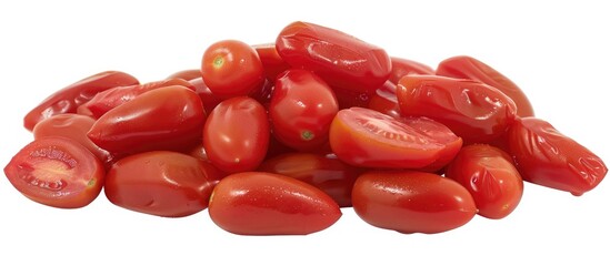 Canvas Print - Fresh Cut Red Oval Roma Tomatoes