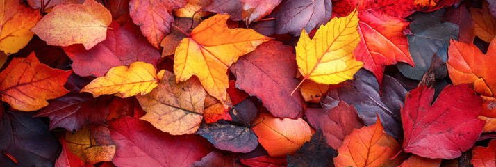Wall Mural - colorful autumn leaves as background