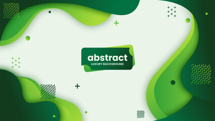 Wall Mural - Modern Graphic Element with Abstract Geometric Shapes. Gradient Luxury Background. Design Element For Web Banners, Posters, Green and White, Vector Illustration