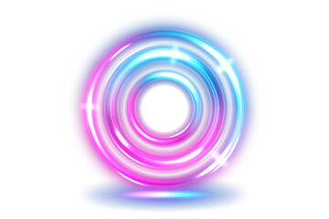 Wall Mural - Rounded Gold Blue Light Shiny, Isolated on White Background, Vector Illustration
