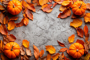 Wall Mural - An illustration for the autumn festival. Pumpkin in different angles, whole ripe pumpkin, sliced pumpkin, pieces. An orange beauty in leaves.