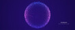 © SidorArt - A.I. Technology particles banner. Dots explosion ai big data neon round background. Artificial Intelligence futuristic circles connect design.