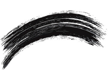 Wall Mural - A bold black brushstroke on a transparent background, perfect for artistic designs or creative projects.