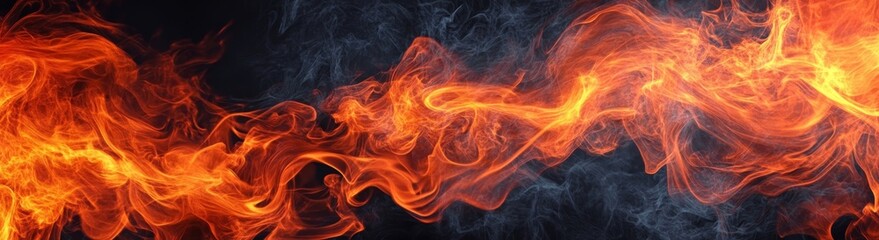 Wall Mural - Fiery Abstract Design of Smoke and Flames