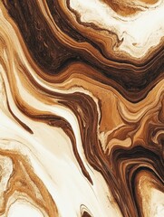 Fototapete - A captivating blend of coffee and cream forms a rich, marbled pattern, inviting viewers to appreciate its artistic beauty and texture. Generative AI