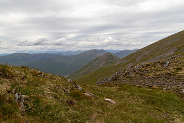 Wall Mural - Hiking route across Carn Eighe, Glen Affric Scottish highlands