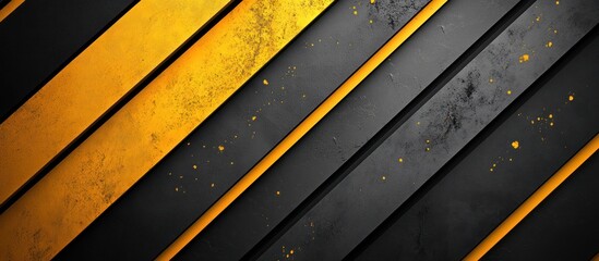 Wall Mural - Abstract background with diagonal stripes in yellow and black.