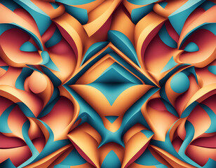 Wall Mural - Pattern stock abstract 3D geometrical optical illusion background