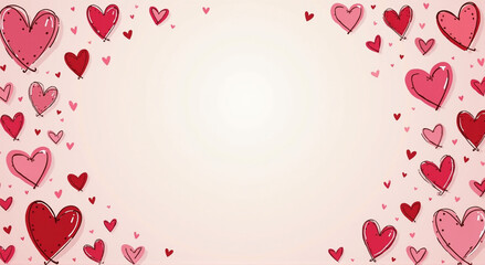 Sticker - valentine background with hearts