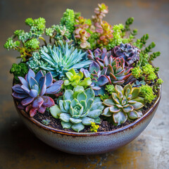 Wall Mural - Succulent Dish Garden, Succulent in a pot, Succulent, Succulent plants, Succulent garden	