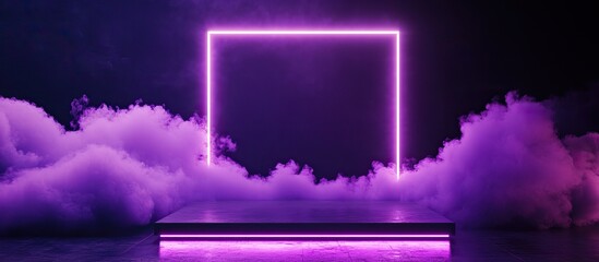 Wall Mural - Neon Light with Smoke