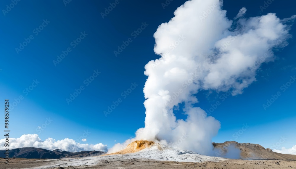 Geyser shooting boiling water and steam into the air, capturing the ...