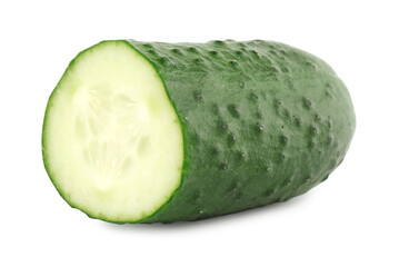 Wall Mural - Piece of fresh cucumber isolated on white