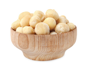 Wall Mural - Macadamia nuts in bowl isolated on white