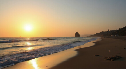 Wall Mural - sunset at the beach