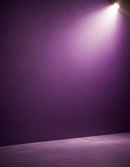 Poster - A spotlight shines on a purple wall, casting a dramatic shadow on the floor below