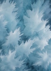 Leinwandbilder - a close-up view frozen, icy surface with intricate, jagged patterns created by the refraction of light through the ice crystals