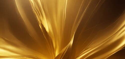 Poster - a close-up view golden, abstract floral pattern with a textured, flowing appearance