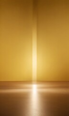 Poster - A bright, vertical light beam shines down on a wooden floor, casting a warm glow and creating a sense of depth and perspective