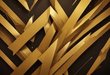 Aufkleber - a complex arrangement of intersecting golden lines and shapes against a dark background, creating a visually striking and abstract composition