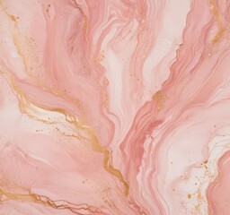 Aufkleber - a marble-like abstract pattern with pink and white hues, accented by gold lines and splatters The pattern is composed of curved lines and swirls, creating a sense of movement