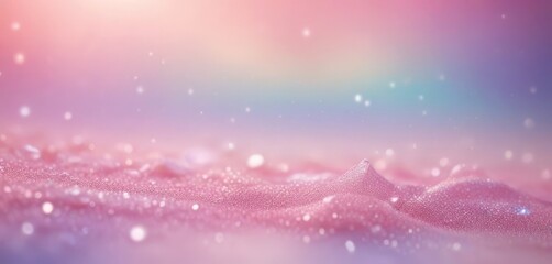 Poster - a close-up view textured surface with a pink and purple gradient background, creating a dreamy and ethereal atmosphere