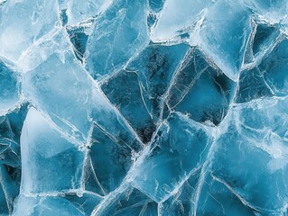 Wall Mural - abstract ice texture background intricate network of blue cracks frozen surface details cool tones winterinspired design element