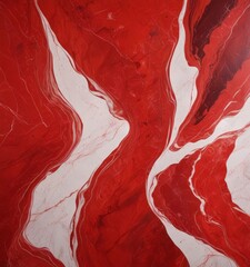 Leinwandbilder - an abstract painting featuring a striking red and white color scheme, with bold brushstrokes and a sense of movement and energy