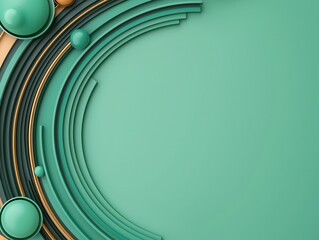 Poster - Abstract Green and Gold Circular Background.