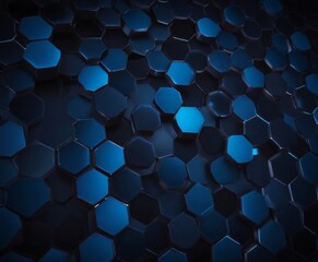 Leinwandbilder - a repeating pattern of blue hexagonal shapes, creating a visually striking and geometric design