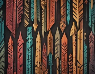 Leinwandbilder - A vibrant abstract composition of overlapping feathers in various colors and patterns, creating a dynamic and visually striking effect