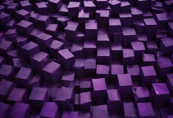 Fototapete - A close-up view densely packed arrangement of purple cubes, creating a visually striking and abstract pattern